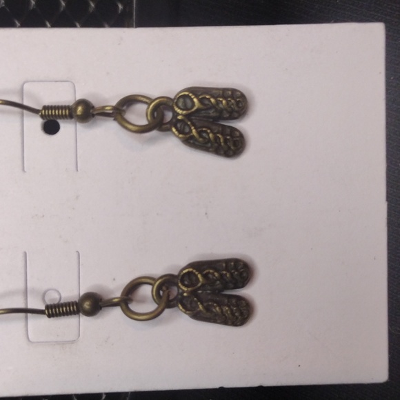 Bronze Mini Sneakers Earrings - Picture 1 of 4